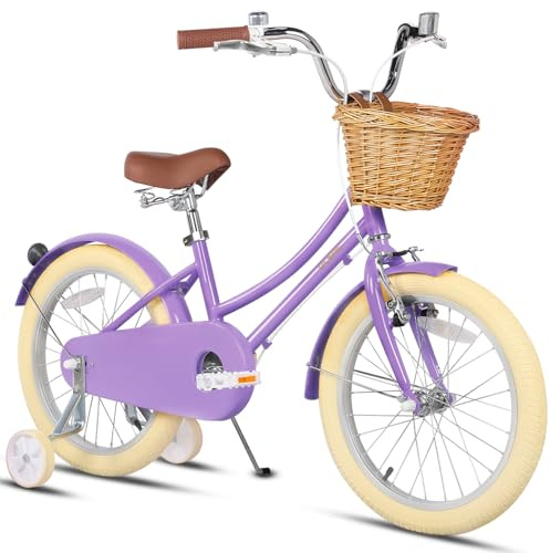 Glerc Little Molly 12-20 Zoll Kinderfahrrad für Jungen und Mädchen im Alter von 3-12 Jahren, mit Klingel und Stützrädern & Korb,Mehrere Farben