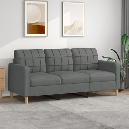 ZEYUAN 3-Sitzer-Sofa Dunkelgrau 180 cm Stoff, Sofa Wohnzimmer, Jugendsofa, Relaxsofa, Sofas & Couches, Sofa Für Schlafzimmer, Jugend Kinderzimmer