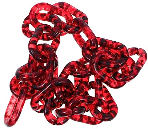 STOBOK Acryl Handtaschen Kettengurt Abnehmbar Damen Taschenriemen Leopardenmuster Rot Selbstgemacht Umhängetasche Geldbörsen Ersatzkette Modische Tasche Dekoration