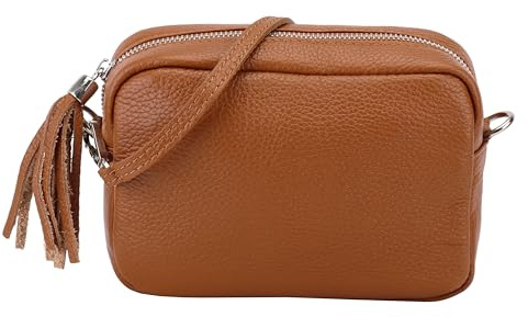 SH Leder Echtleder Umhängetasche kleine Tasche Abendtasche Clutch Crossbody Bag Messenger Handtasche mit Reißverschluss 18x13cm Tina G296