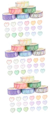 STOBOK 18rollen Washi Herz Sticker Für Scrapbooking Selbstklebende Herzaufkleber Bunten Farben Für Journaling Und Kreative Bastelprojekte