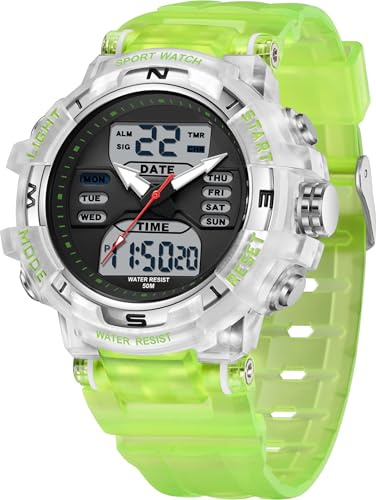findtime Reloj de pulsera digital para niños, reloj digital para mujer, resistente al agua, 5 ATM, reloj para niños y niñas, con despertador, calendario, customización, LED, cronómetro, 12/24 h