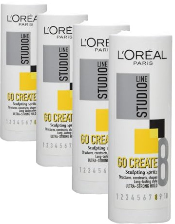 L'Oreal Studio Line Go Create Sculpting Hair Spritz 150ml (Pack of 4)