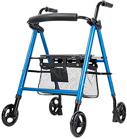 BJH Ausili alla deambulazione per persone disabili, camminatori pieghevole per anziani carrello della spesa sedia di riposo stampelle regolabili anziani carrello attrezzature riabilitazione