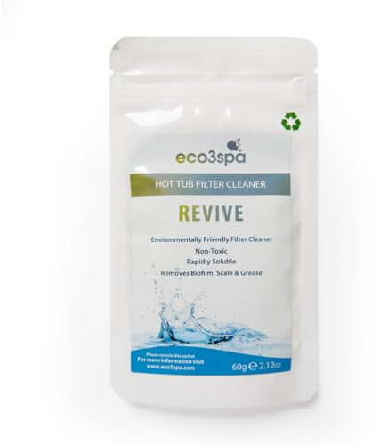 eco3spa REVIVE Non-Toxic Hot Tub Filter Cleaner, Dishwasher Safe