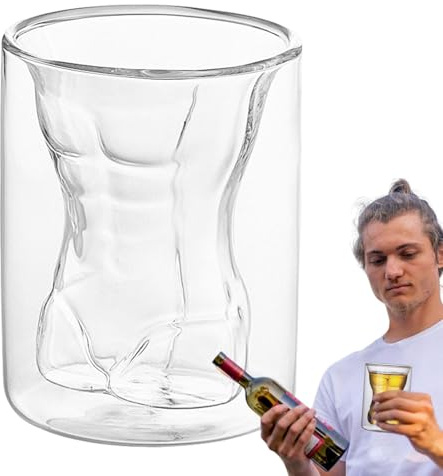 Calici da vino a forma di corpo, bicchieri da vino a forma di corpo, bicchieri da birra trasparente, bicchieri da birra per viaggi serali sul posto di lavoro, bicchieri da per feste a