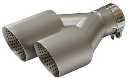Auspuff Endrohr Auspuff Racing Doppelauspuffspitzen Auto Universal Matte Edelstahl Titanlegierung Farbe Doppelausgang Auspuffrohre Schalldämpfer Endrohr Auspuff(Right 63-89mm)