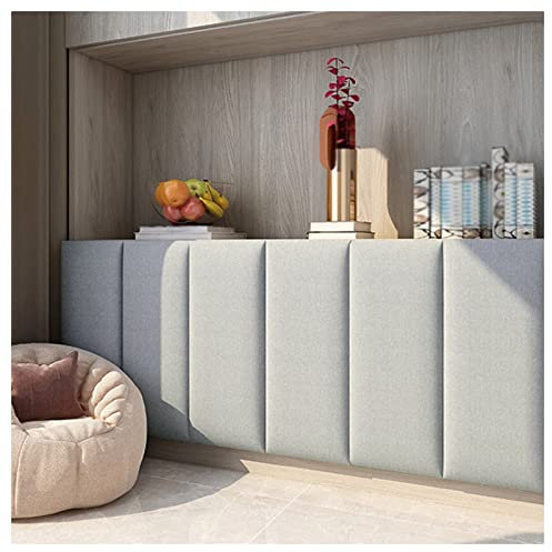 3D selbstklebendes gepolstertes Kopfteil, Wandpaneel, zum Abziehen und Aufkleben, Antikollisionspolsterung für Schlafzimmer und Spielzimmer, Dekoration, Grau, 160 x 50 cm