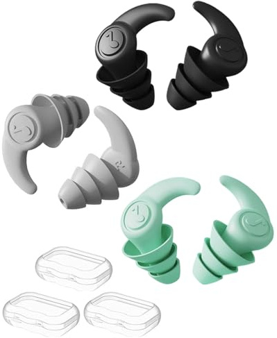MYGLOAR 3PCS tapones para los oídos de natación para adultos, tapones para los oídos de silicona protectores reutilizables impermeables para ducharse, nadar, surfear y otros deportes acuáticos