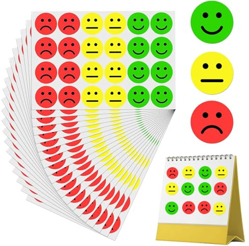 1200 Stück Smiley Aufkleber 2,5cm Sticker,Smiley Sticker,Belohnungssticker | Aufkleber Smiley,Emotion Aufkleber, Belohnungsbewertungskarten Für Moderationskoffer