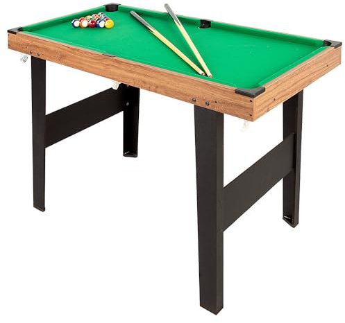 ColorBaby 85434 Amerikanischer Billardtisch für Kinder und Erwachsene, 121 x 61 x 70 cm, aus robustem Holz, inklusive 2 Queues, 16 Kugeln, 1 Kreide, 1 Bürste und 1 Dreieck, 2-4 Spieler, 6 Jahre und