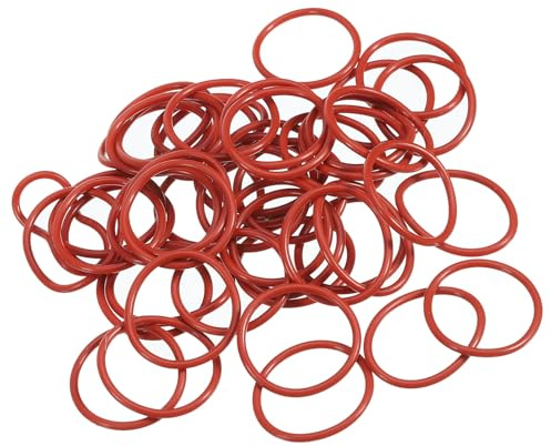 PATIKIL O-Ring silikon 29mm OD 25 mm ID 2 mm bredd, 50 st metrisk tätning Vkvm ersättning för reparation av hydrauliska kompressorventiler, röd