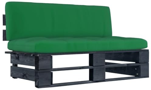 Xichuzi Garten-Paletten-Mittelsofa, Balkon Möbel, Gartensofa, Gartenlounge, Garten Möbel, Loungemöbel Balkon, Sitzecke Garten, Outdoor Lounge, Schwarz Imprägniertes Kiefernholz