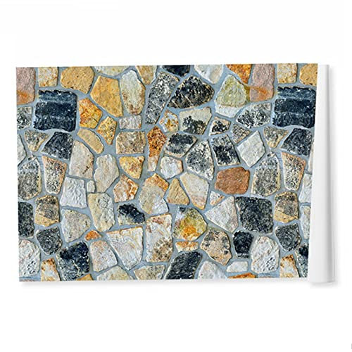 Papel Tapiz Auto Adhesivo, Paneles de Pared para Decoración de la Pared Interior con Textura de Piedra Simulada PVC para Decoración de la Cocina Pegatina de Pared para la Pared