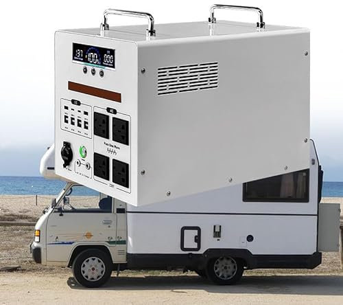 WEIMILOR Tragbarer Lithium-Generator mit 2000 W und EU-Standard-Wechselstromausgang, 21,3 kg schwere Powerbank in Industriequalität, 22-V-Solareingang, 8-A-Autoladegerät,PH2000