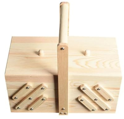 Holz Nähkästchen Holz-Nähkästchen, Schmuck-Aufbewahrungsbox, Kosmetik-Etui, Organizer for Zuhause Nähkasten Holz