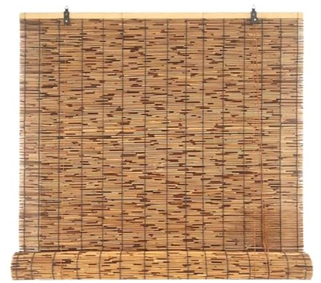 Bambusrollo Wetterfest Rollo Bambus Outdoor Für Balkon, Vorhang Bambus Sichtschutzrollo Für Garten Terrasse 60cm 80cm 100cm 120cm 175cm Breit Sonnenschutz Außenrollo