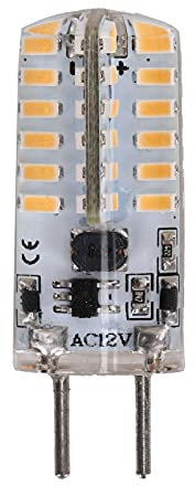 Gsycle Lampadina in Silicone 48 LED, Lampadina bispina GY6.35 da 3 W e 300 lm, AC12 V, per lampadari, plafoniere, lampade da scrivania e Illuminazione da Giardino. (Bianco Caldo)