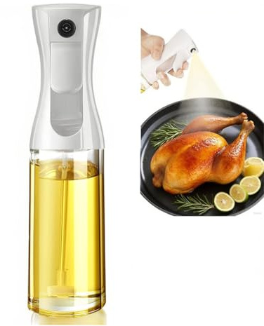 IVKIOMA Olive Oil Sprayer for Cooking, 220ml Glass Oil Dispenser for Kitchen Gadgets, Food Grade Premium Spray Bottle, Continuous Spray with Portion Control, for Salad, Frying, BBQ