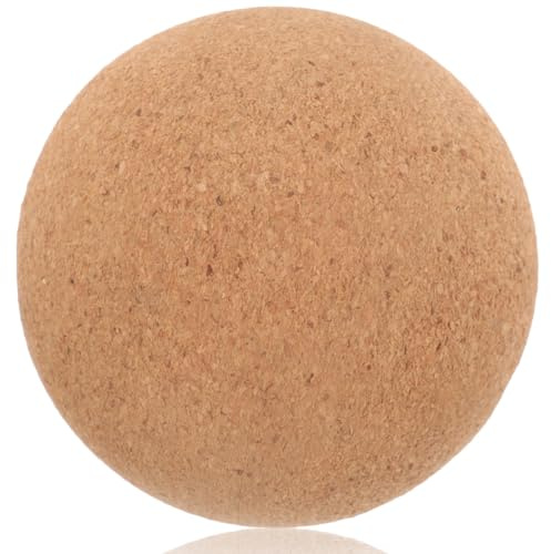EXAOMBLE Kork Massageball Kleiner Yoga Ball Naturkork für Nacken und Rückenmassage Yoga Zubehör zur Muskelentspannung und Schmerzlinderung