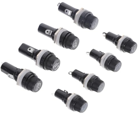 OATIPHO 16 Stück Schwarze Einbau Sicherungshalter aus Pp und Aluminium für 5x20mm und 6x30mm Glasrohrsicherungen Einfache Installation und Hohe Stabilität für Auto und Elektrogeräte