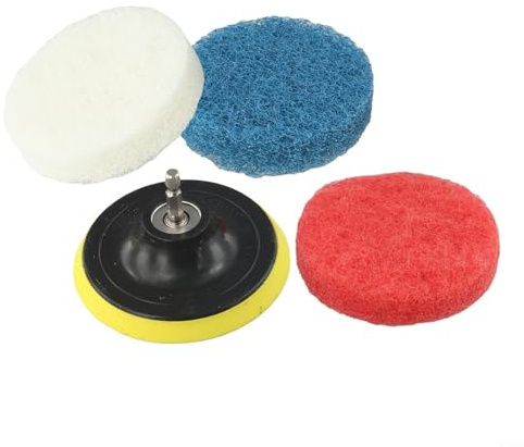 5-teiliges Nylon-Scheuerschwamm-Set für Bohrmaschinen-Reinigung, perfekt für Kanten, Ecken und Außenoberflächen, zum Entfernen von Schimmel und Flecken (5 Stück/Set)