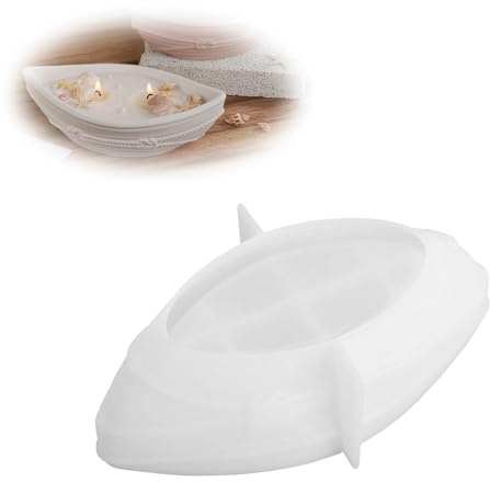 JYYWTSI Molde de Silicona Barco 18x10x6 cm 1 Pieza, Molde Silicona para Resina Epoxi Yeso Cemento Hormigón, Molde Bandeja Resina y Molde Portavelas, Molde Cuenco Silicona DIY