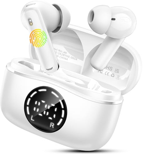 chalvh Bluetooth Kopfhörer, Kopfhörer Kabellos Bluetooth 5.4 Sport In Ear Kopfhörer mit 4 Mikrofon, 48 std Spielzeit, LED-Anzeige, ENC Lärmreduzierung, Tiefer Bass Ohrhörer für Arbeit und Studium