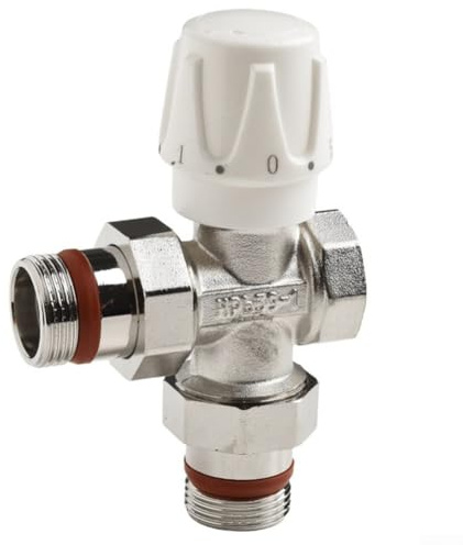 Heizkörperventil 3 Wege Thermostatventil Messing DN20 für Heizungsanlagen mit auslaufsicherem Design und klarer Temperaturregelskala