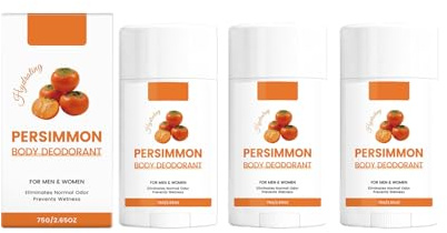 Persimmon Deo Stick 75g – Frischer Natürlicher Persimmon-Duft, Langanhaltender Geruchsschutz & Feuchtigkeitsspendende Pflege für All-Day-Frische | Unisex für Täglichen Gebrauch & Sport (3PC)