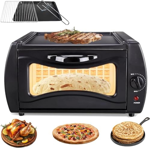 Forno Tandoor 2 in 1, Forno Tandoori Elettrico da 2100 W, Mini Pizza Maker da 15 L, Controllo della Temperatura da 50 °c A 450 °c, per Casa E Asporto