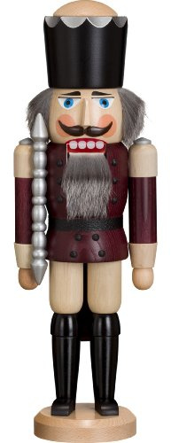 Seiffener Volkskunst König Nussknacker 39 cm (aubergine lasiert)