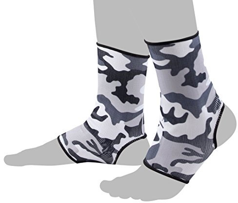 BAY Sports Camouflage 2X elastische Fußbandagen (schwarzweiss L) Fußgelenkbandagen