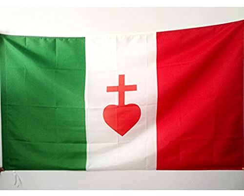 AZ FLAG Bandera Italie Sacré Cœur 150x90 cm Poliéster 100D Funda | Uso interior y exterior Enseña catolica italiana costuras dobles y bordes reforzados con funda para mástil