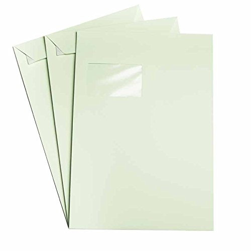 Paper24 50 Versandtaschen DIN C4 - Minze -12 120 g/m² - 229 x 324 mm 22,9 x 32,4 cm - selbstklebend mit Abziehstreifen - mit Fenster