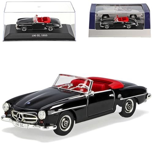 Atlas Mercedes-Benz 190SL Cabrio Schwarz W121 1955-1963 1/43 Modell Auto