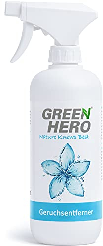 Green Hero Geruchsneutralisierer Spray 500ml für Textilien, Schuhe, Wohnräume und Auto zur Entfernung von Gerüchen Rauchgeruch Entferner Geruchsentferner Geruchskiller