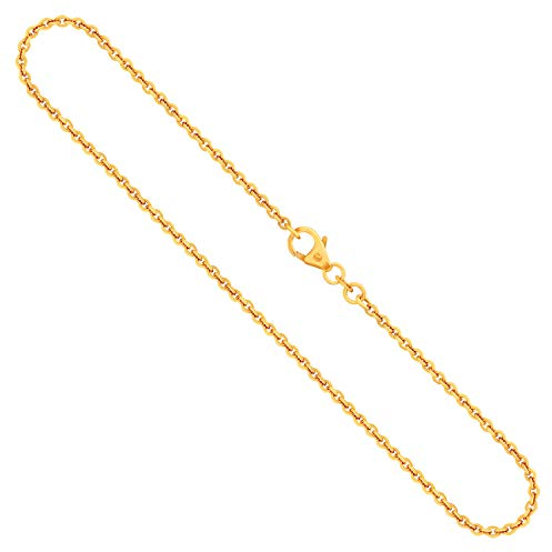 EDELIND 333 Gold Kette Herren Damen Halskette Gelbgold 2mm Länge 55cm Ankerkette Rund Echtgold Goldkette mit Schmuck Geschenk Box Made in Germany