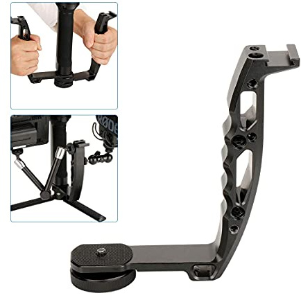 HAFOKO Aluminium L-Support Poignée Poignée avec Froid Chaussure pour Moniteurs Micros Compatible pour DJI RS4/RS4 PRO/RS3/RS3 Pro/RS2/RSC 2/RS/RSC Crane 3 Weebill Cardan Stabilisateur Accessoires