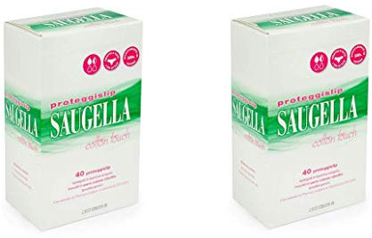 2 x Saugella Proteggislip Cotton Touch - 40 Pezzi a confezione - Puro Cotone Idrofilo