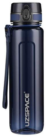 UZSPACE Botella de Agua Deportiva 500ml-750ml-1000m,Botella de Agua Tritan Ecológica y sin BPA. Reutilizable con Tapa a Prueba de Fugas para Correr, Gimnasio, Yoga, al Aire Libre y Acampar