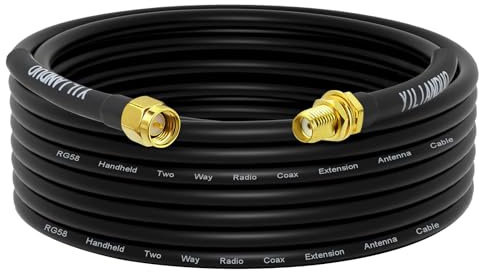 YILIANDUO Câble d'extension SMA Mâle-Femelle RG58 10M pour Antenne WiFi | Câble Coaxial d'antenne SMA à Faible Perte, Pour routeurs 3G/4G/LTE, GPS, SDR, LAN sans fil, radio HAM et antennes.