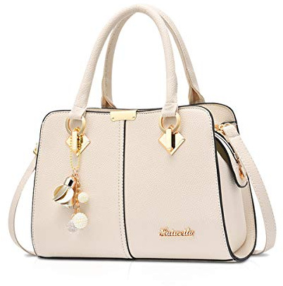 NICOLE & DORIS Damen Handtasche Mittelgross Elegant Handtaschen Mode Umhängetasche Henkeltaschen PU Leder Alltags Schultertasche mit Quasten Anhänger