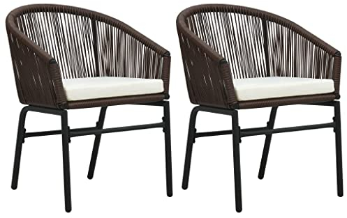 vidaXL 2X Gartenstuhl Rattansessel Gartensessel Stuhl Essstuhl Sessel Rattanstühle Gartenmöbel Armlehnstuhl Rattanmöbel Gartenstühle Braun PE Rattan