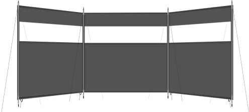 HIKEMAN Camping Windschutz Sichtschutz Garten - Strand Windschutz mit Sichtfenster,Outdoor Caravan Privacy Shield,kann als Zeltplane für Picknick,Grill,Lagerfeuer verwendet Werden(Schwarz,4.4m)