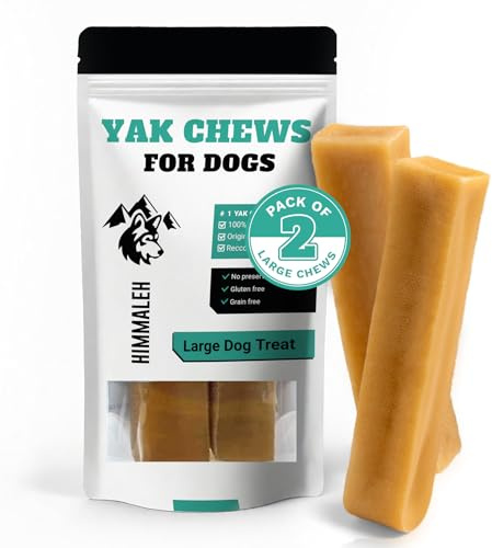 Himmaleh Yak Chews for Dogs - Yak chews for dogs Large (pack of 2) - Protein Rich Dog Chews Long Lasting Natural - yak milk dog chew - Toothsome Yak Bars for Dogs - Himalayan dog chews - Yak Snack