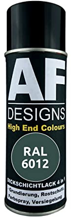 Alex Flittner Designs Peinture de protection 4-en-1 RAL 6012 Vert Noir Métal Laque de Protection Antirouille Spray Aérosol