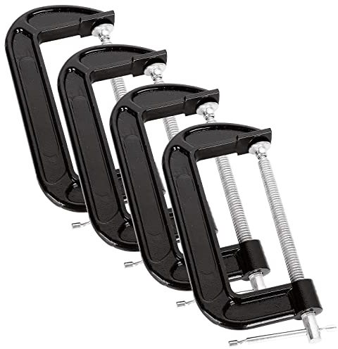 ASelected 4 Stück G Klemme, 150 mm, robuste Schraubklemmen, industrielle Stärke, C-Klemmen-Set für Holzbearbeitung, Schweißen, Gebäude, Autoreparatur, 15,2 cm Backenöffnung