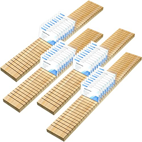 Wesiti Namensschild-Halter aus Holz, für Ausweise, Organizer, Tablett, Namensschild, Dekoration, für Büro, Schule, Geschäft (59,9 x 8,9 x 2,2 cm, Burlywood), 4 Stück