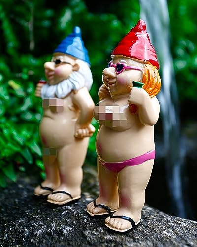 2 gnomi da giardino ornamenti da giardino gnomi da giardino all'aperto statua divertente gnomo per prato cortile balcone portico patio ornamenti per la casa decorazione del giardino